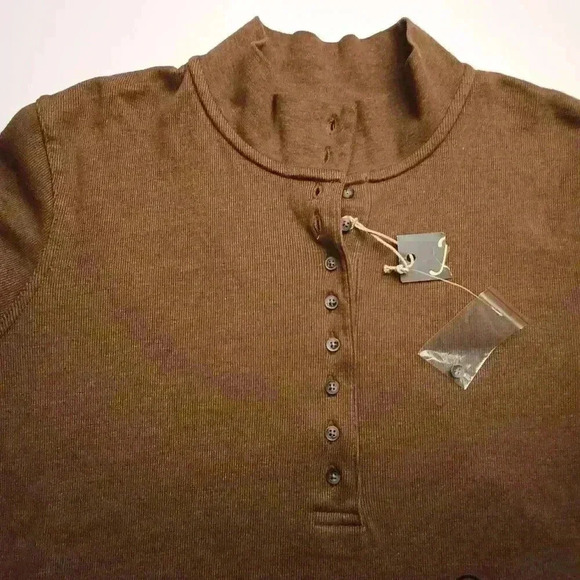 Bass Pro Shops Natural Reflections Size L 10 Button Long Sleeve Mock Turtleneck - Picture 3 of 8